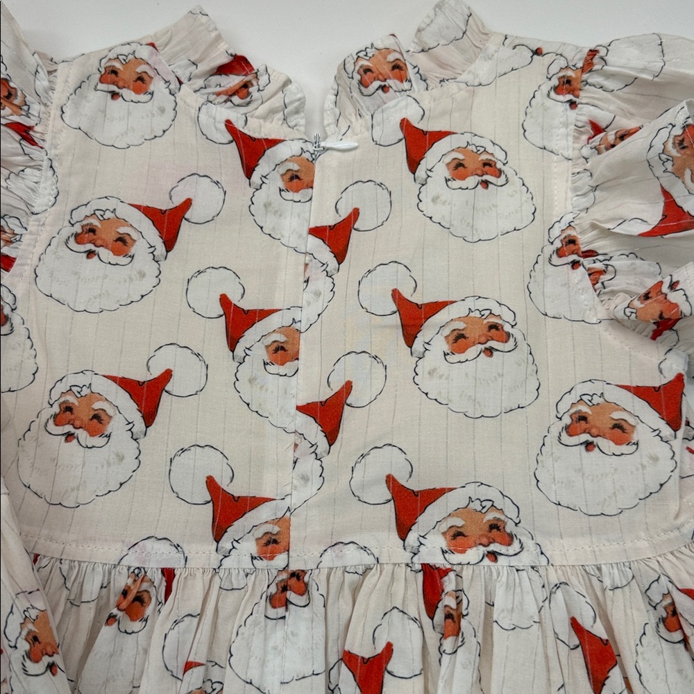 Pink Chicken Santa Print Kids Dress - Picture 4 of 4